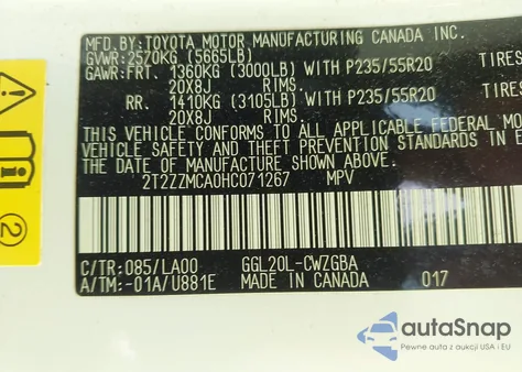 2017 Lexus Rx 350/Base/F Sport из США, поврежденный, VIN 2T2ZZMCA0HC071267